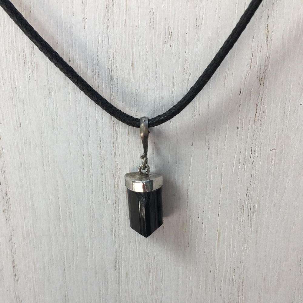 Raw Black Tourmaline Necklace